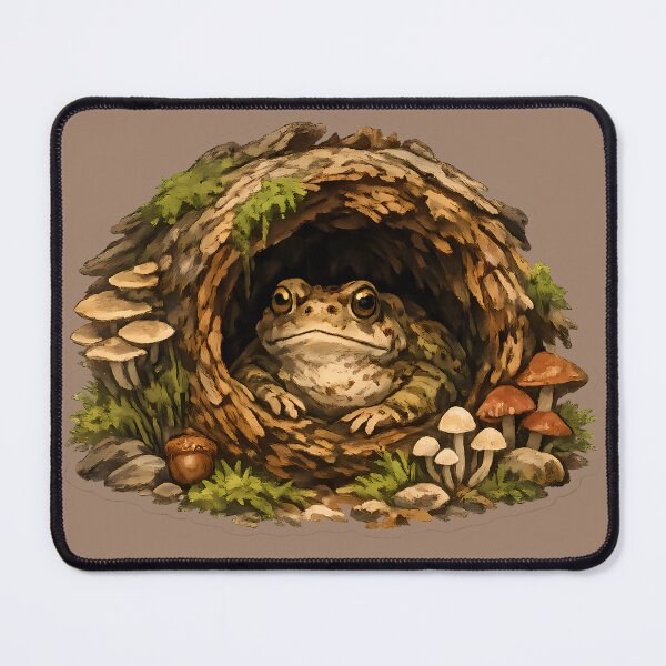 Item preview, Cozy Toad Log Cottage – Goblincore Forest Frog Sticker designed and sold by aquaterralife.