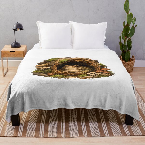 Item preview, Cozy Toad Log Cottage – Goblincore Forest Frog Sticker designed and sold by aquaterralife.