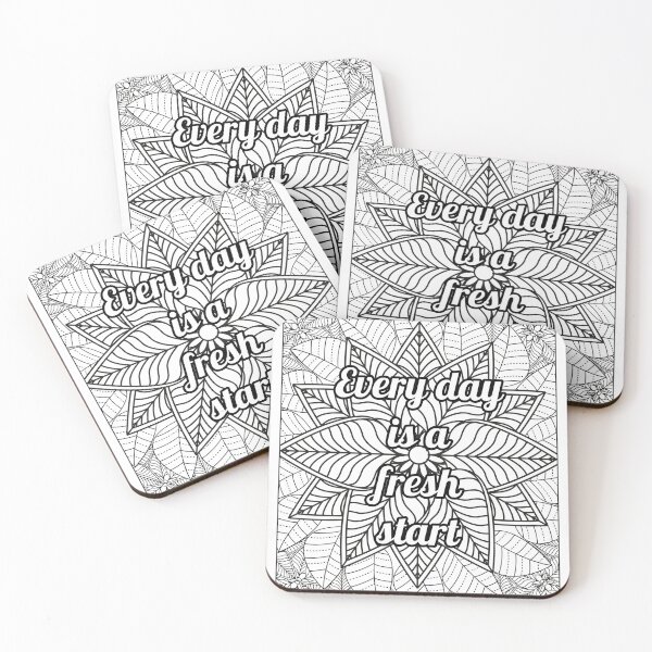 Item preview, Mandala Coloring Page -Every Day is a Fresh start - Stress Relief Printable designed and sold by BreathAndColor.