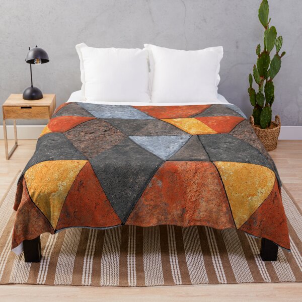 Item preview, Rusty Orange and Grey Triangle Stone Mosaic designed and sold by Piotrek0001.