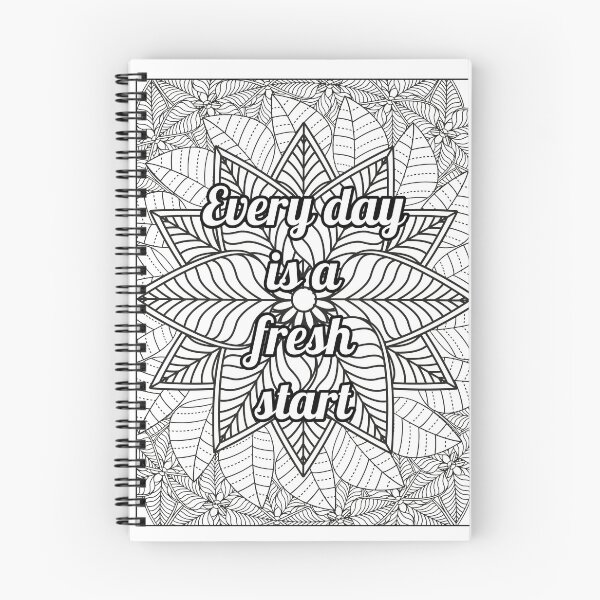Item preview, Mandala Coloring Page -Every Day is a Fresh start - Stress Relief Printable designed and sold by BreathAndColor.