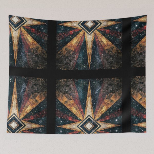 Item preview, Dark Geometric Abstract Cross Star Art designed and sold by Piotrek0001.