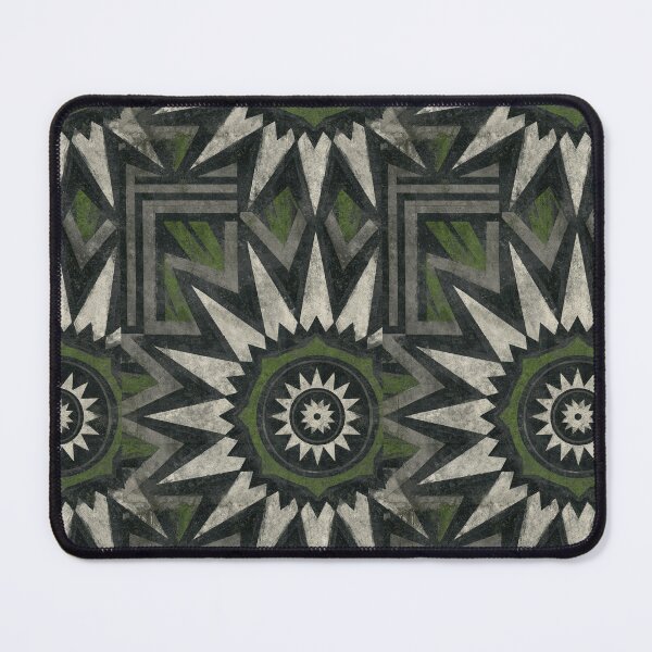 Item preview, Dark Tribal Green and Grey Geometric Pattern designed and sold by Piotrek0001.