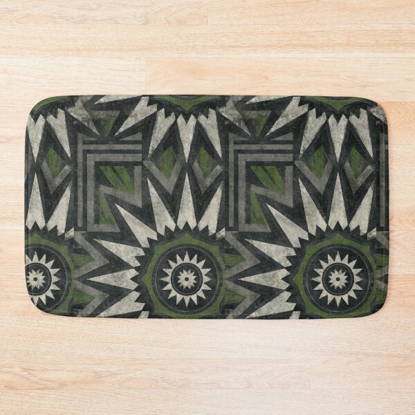 Item preview, Dark Tribal Green and Grey Geometric Pattern designed and sold by Piotrek0001.
