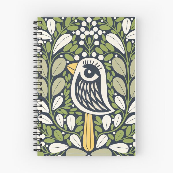 Item preview, Scandinavian Botanical Bird Art Print | Quirky Folk Bird  designed and sold by Filora Atelier | Bird Art.