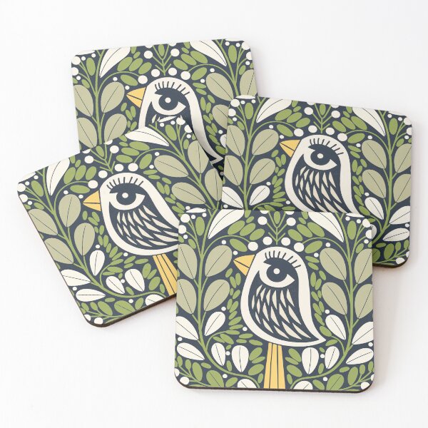 Item preview, Scandinavian Botanical Bird Art Print | Quirky Folk Bird  designed and sold by Filora Atelier | Bird Art.