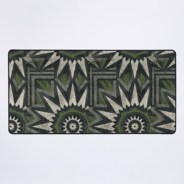 Item preview, Dark Tribal Green and Grey Geometric Pattern designed and sold by Piotrek0001.