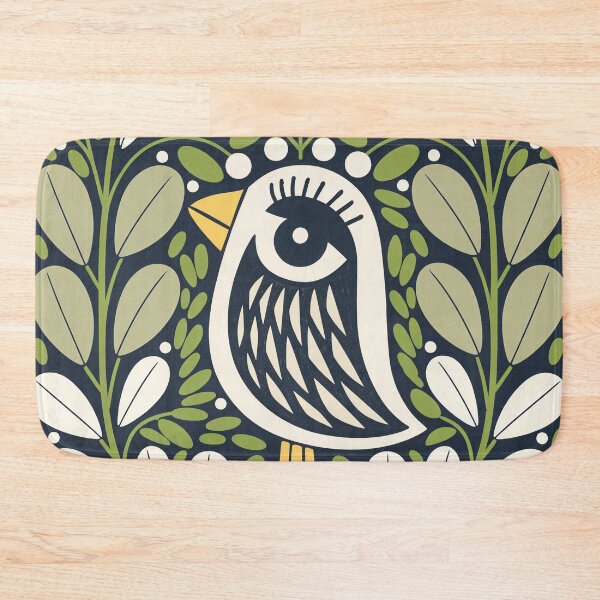 Item preview, Scandinavian Botanical Bird Art Print | Quirky Folk Bird  designed and sold by Filora Atelier | Bird Art.