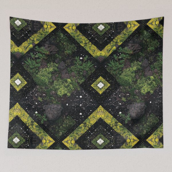 Item preview, Dark Night Forest with Green Geometric Lines designed and sold by Piotrek0001.