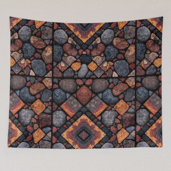 Item preview, Dark Red and Brown Mosaic Stone Tiles designed and sold by Piotrek0001.