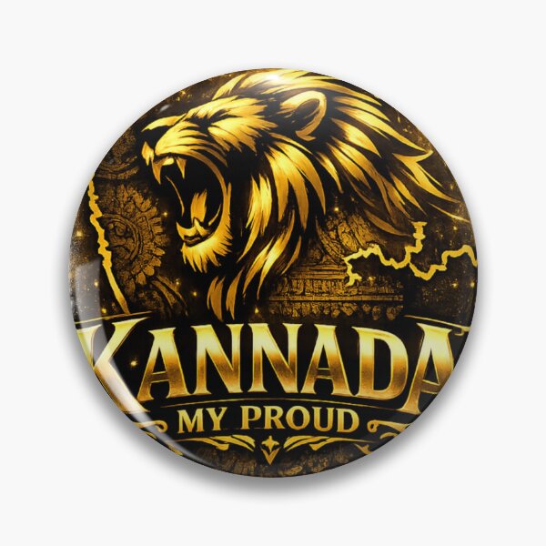 Item preview, Kannada My Proud Lion Karnataka Map Luxury Sticker | Kannada Pride T-Shirt Design designed and sold by Kannada Ink Studio.