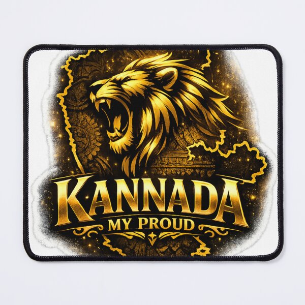 Item preview, Kannada My Proud Lion Karnataka Map Luxury Sticker | Kannada Pride T-Shirt Design designed and sold by Kannada Ink Studio.