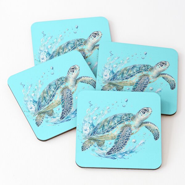 Item preview, Watercolor Sea Turtle in Oceanic Depths designed and sold by DarVibe Designs.
