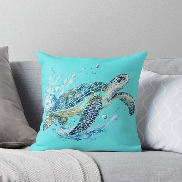 Item preview, Watercolor Sea Turtle in Oceanic Depths designed and sold by DarVibe Designs.