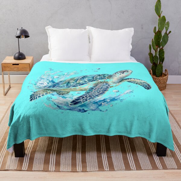 Item preview, Watercolor Sea Turtle in Oceanic Depths designed and sold by DarVibe Designs.