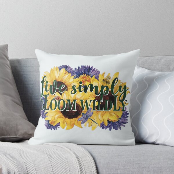 Item preview, Live Simply Bloom Wildly Summer Garden Floral Watercolor Art designed and sold by DinaJefferyStudios.