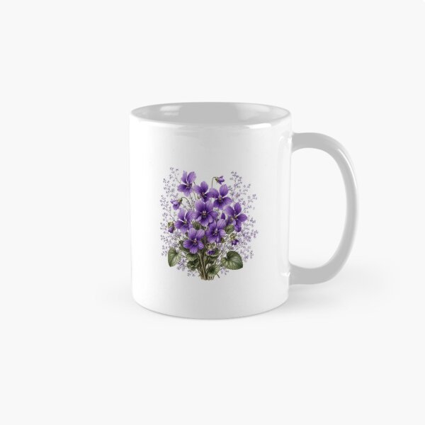 Artikelvorschau, Vintage-Veilchenstrauß, botanische Illustration, Aquarell, lila Blüten entworfen und verkauft von Panom Suavichien.