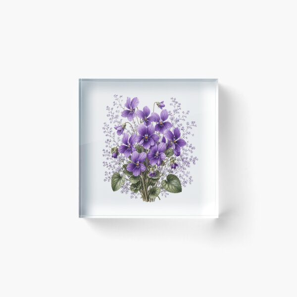 Item preview, Vintage Violet Bouquet Botanical Illustration Watercolor Purple Flowers designed and sold by Panom Suavichien.