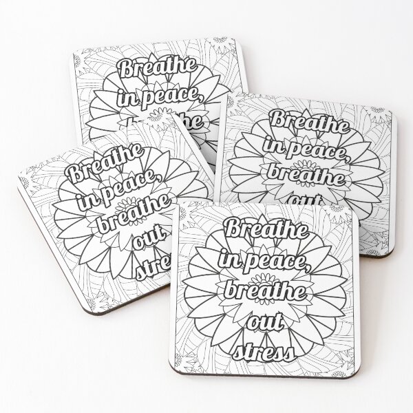 Item preview, Mandala Coloring Page - Breathe in peace, breathe out stress - Stress Relief Printable designed and sold by BreathAndColor.