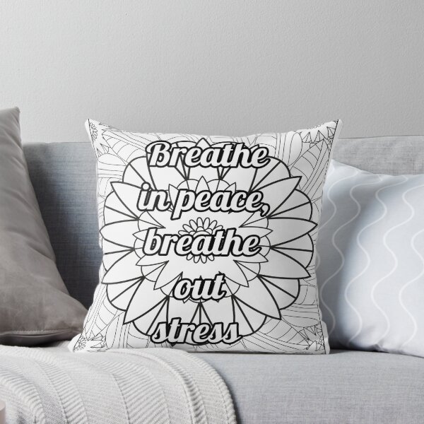 Item preview, Mandala Coloring Page - Breathe in peace, breathe out stress - Stress Relief Printable designed and sold by BreathAndColor.