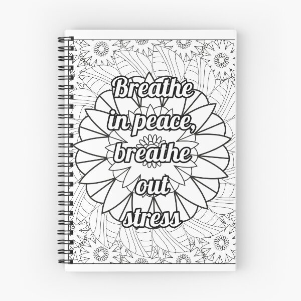 Item preview, Mandala Coloring Page - Breathe in peace, breathe out stress - Stress Relief Printable designed and sold by BreathAndColor.