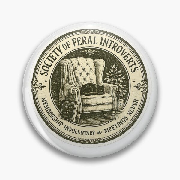 Item preview, Society of Feral Introverts Meetings Never – Funny Vintage Seal Art | Introvert Feral Gift designed and sold by irfanshikh.