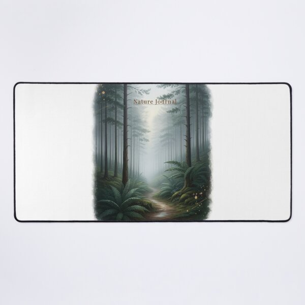 Item preview, Nature journal misty forest path watercolor fern woodland art designed and sold by icemanphotos.
