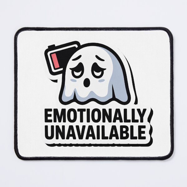 Item preview, Emotionally Unavailable Low Battery Ghost designed and sold by PrintologyAura.