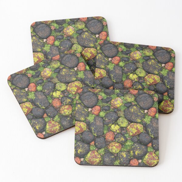 Item preview, Mossy Green Rocks and Pebbles Nature Texture designed and sold by Piotrek0001.