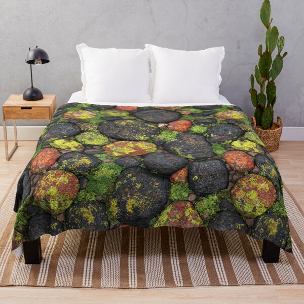Item preview, Mossy Green Rocks and Pebbles Nature Texture designed and sold by Piotrek0001.