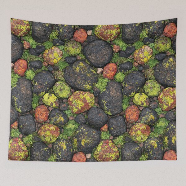 Item preview, Mossy Green Rocks and Pebbles Nature Texture designed and sold by Piotrek0001.
