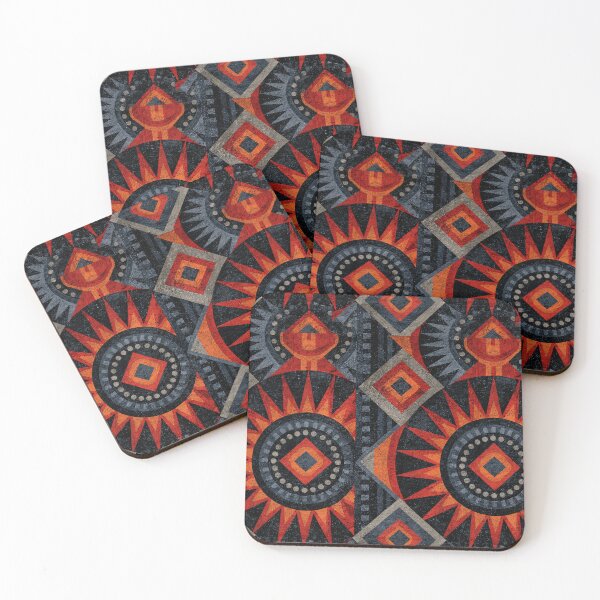 Item preview, Red and Black Tribal Sun Geometric Pattern designed and sold by Piotrek0001.
