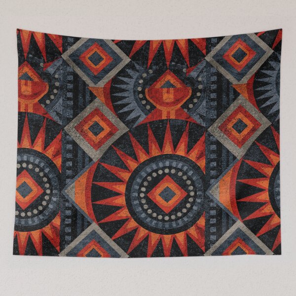 Item preview, Red and Black Tribal Sun Geometric Pattern designed and sold by Piotrek0001.
