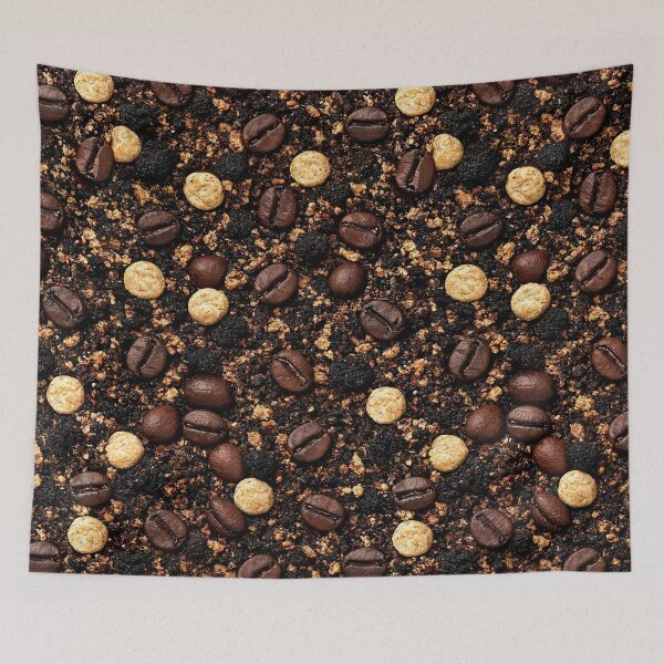 Item preview, Coffee Beans Scattered on Dark Soil Texture designed and sold by Piotrek0001.
