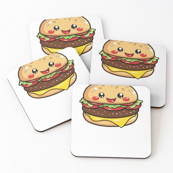 Item preview, Kawaii Happy Cheeseburger Cute Fast Food Burger designed and sold by Teetee94.