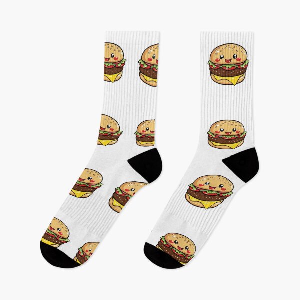 Item preview, Hamburguesa Kawaii Feliz con Queso Hamburguesa Linda de Comida Rápida designed and sold by Teetee94.