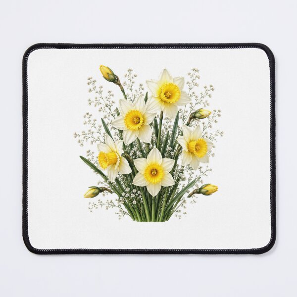 Item preview, Vintage Daffodil Bouquet Botanical Illustration Watercolor Yellow Spring Flowers designed and sold by Panom Suavichien.