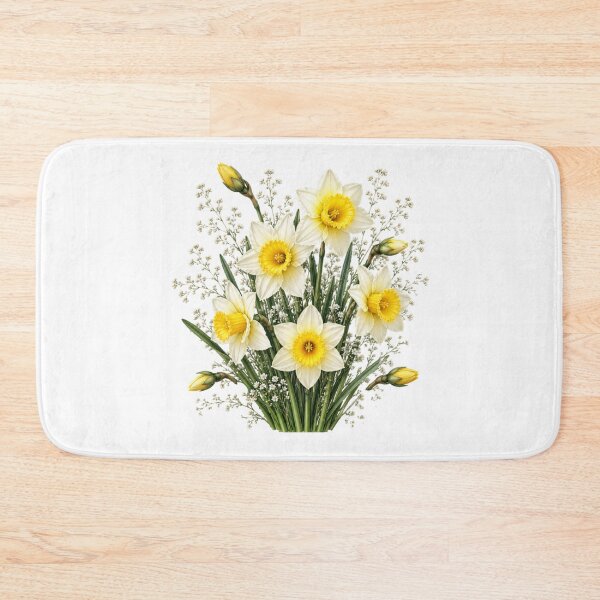 Item preview, Vintage Daffodil Bouquet Botanical Illustration Watercolor Yellow Spring Flowers designed and sold by Panom Suavichien.