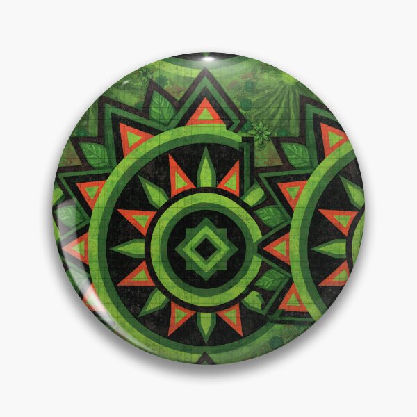 Item preview, Green and Orange Tribal Geometric Sun Pattern designed and sold by Piotrek0001.