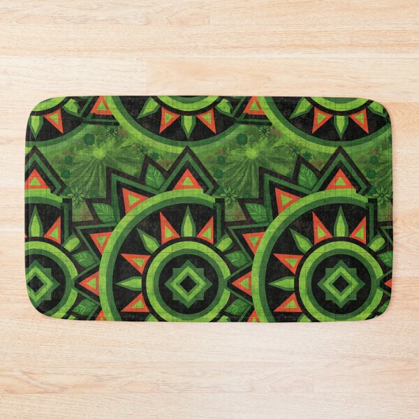 Item preview, Green and Orange Tribal Geometric Sun Pattern designed and sold by Piotrek0001.