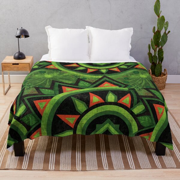 Item preview, Green and Orange Tribal Geometric Sun Pattern designed and sold by Piotrek0001.