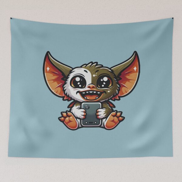 Item preview, Cute Gizmo Mogwai Gremlin With Tablet designed and sold by NerdiPop.
