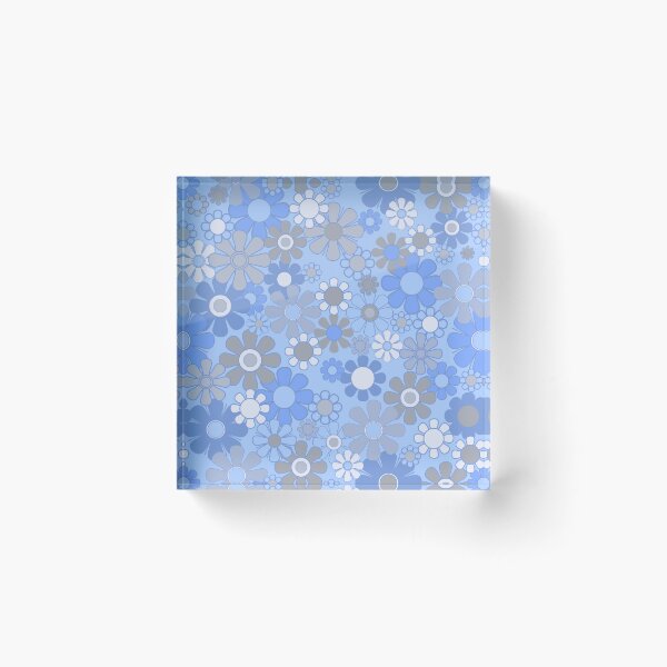 Item preview, 70s Floral Pattern in Blue and Gray designed and sold by kierkegaard.