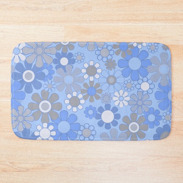 Item preview, 70s Floral Pattern in Blue and Gray designed and sold by kierkegaard.