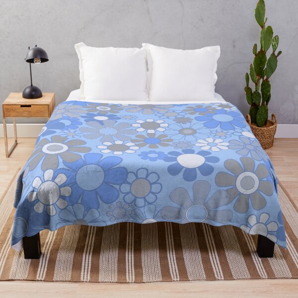 Item preview, 70s Floral Pattern in Blue and Gray designed and sold by kierkegaard.