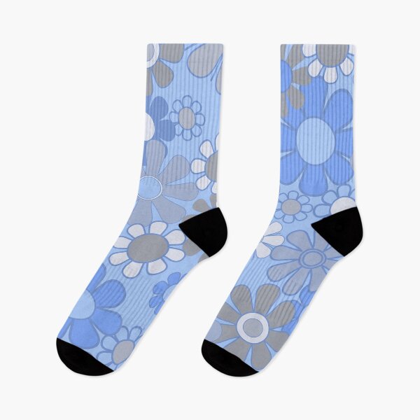Item preview, 70s Floral Pattern in Blue and Gray designed and sold by kierkegaard.