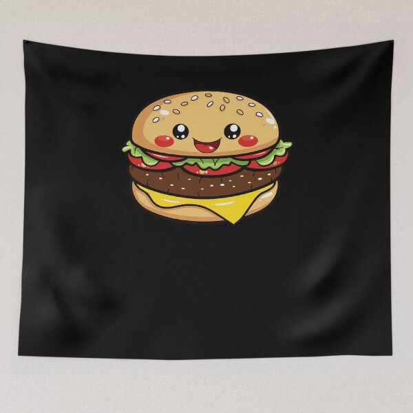 Item preview, Kawaii Happy Cheeseburger Cute Fast Food Burger designed and sold by Teetee94.