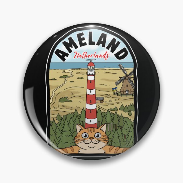 Item preview, Ameland Netherlands Selfie Cat Cartoon Illustration designed and sold by Blupunk.
