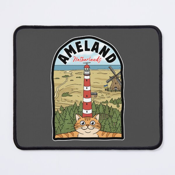 Item preview, Ameland Netherlands Selfie Cat Cartoon Illustration designed and sold by Blupunk.