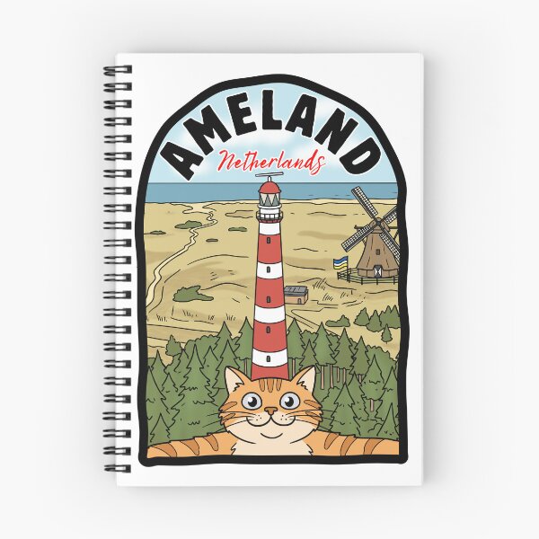 Item preview, Ameland Netherlands Selfie Cat Cartoon Illustration designed and sold by Blupunk.